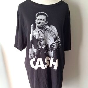 Black Graphic Johnny Cash T-Shirt - See All Our Items